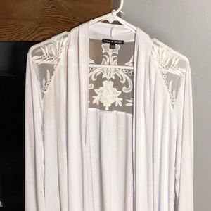 Cable and Gauge white cardigan